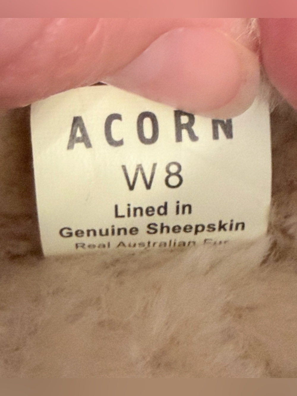 Acorn Oh Ewe shearling bootie slippers in Walnut, size 8 - Picture 7 of 9